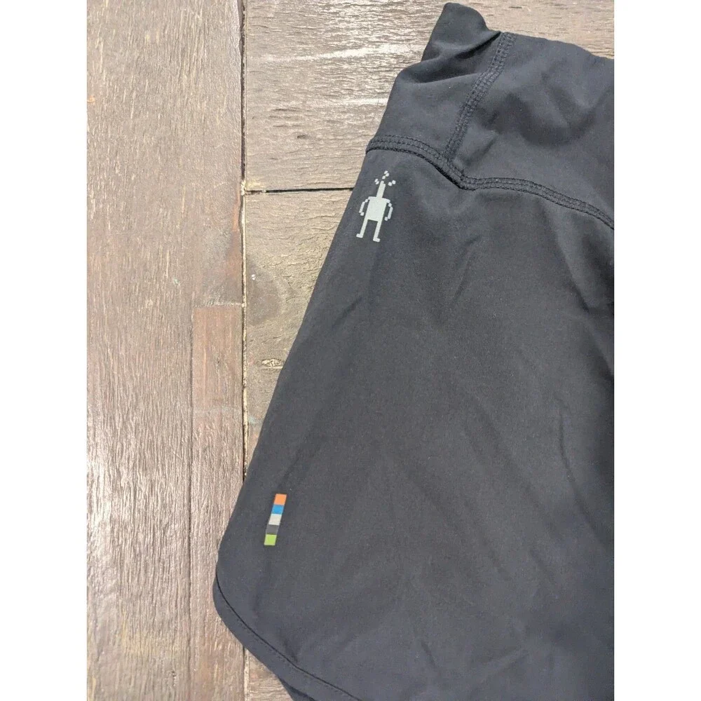 Smartwool Women's Sports Lined Shorts Black Merino Wool Blend‎ Sz Large Pocket